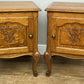 Pair of Bedside Tables Vintage French Louis Oak Nightstands Cabinets LOT 6308