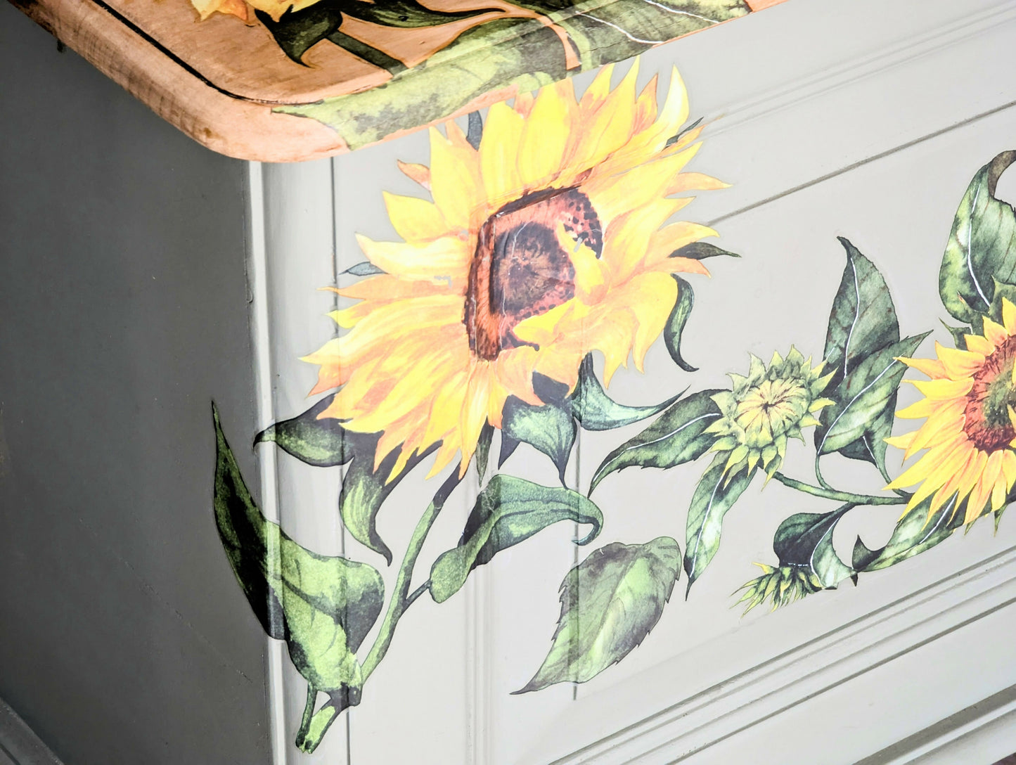 Vintage upcycled green blanket box rustic storage coffee table