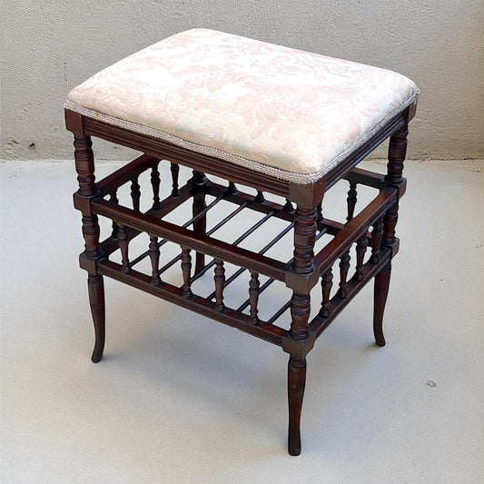 Antique Mahogany late Victorian spindle stool