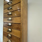 Mid Century Oak Filing Cabinet Tall Chest Drawers Vintage Haberdashery Collectors Archive