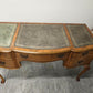 Vintage Cameo by Sklan Burr Walnut Writing Desk / Dressing Table with Leather Inlay & Cabriole Legs