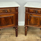 Pair of Bedside Tables Antique Walnut Marble Top Nightstands Cabinets LOT 6223