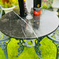 Grey Vintage Cast Iron and Marble Garden Furniture Patio Set