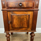 Pair of Bedside Tables Antique Walnut Marble Top Nightstands Cabinets LOT 6223