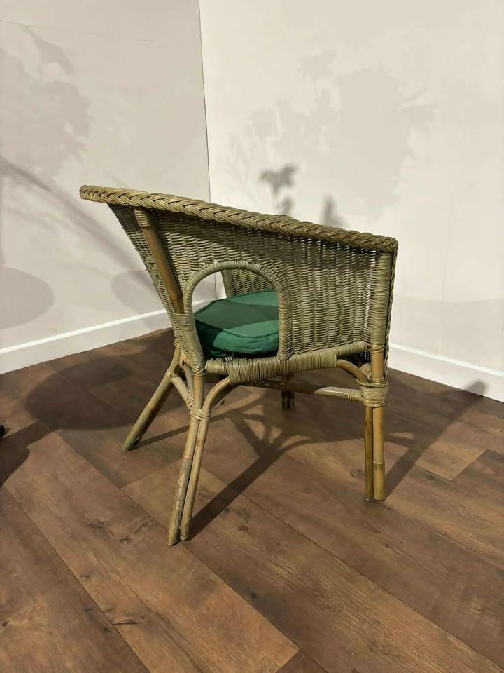 Vintage Green Wicker Chair