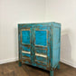 Vintage Indian Reclaimed Wooden Blue Rustic Cupboard