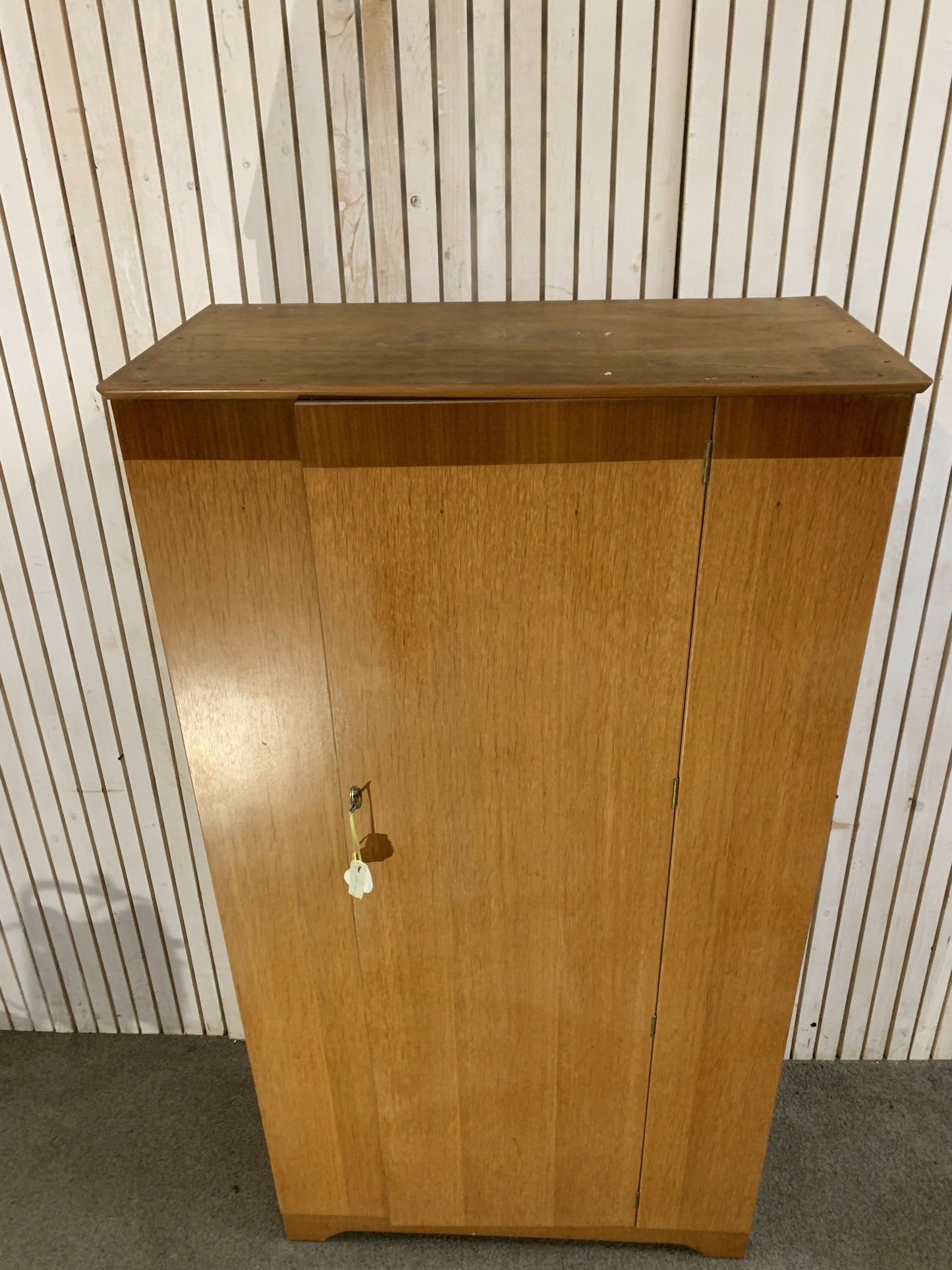 Lebus Vintage Single Door Wardrobe – Mid Century Teak Cabinet – 1950s/60s
