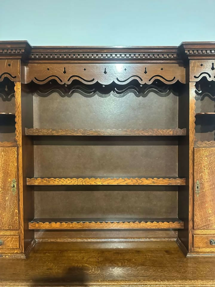 Vintage Oak Dresser With Rack99