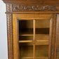 Bookcase Vintage French Oak Glazed Display Cabinet Carved Sideboard LOT 6257