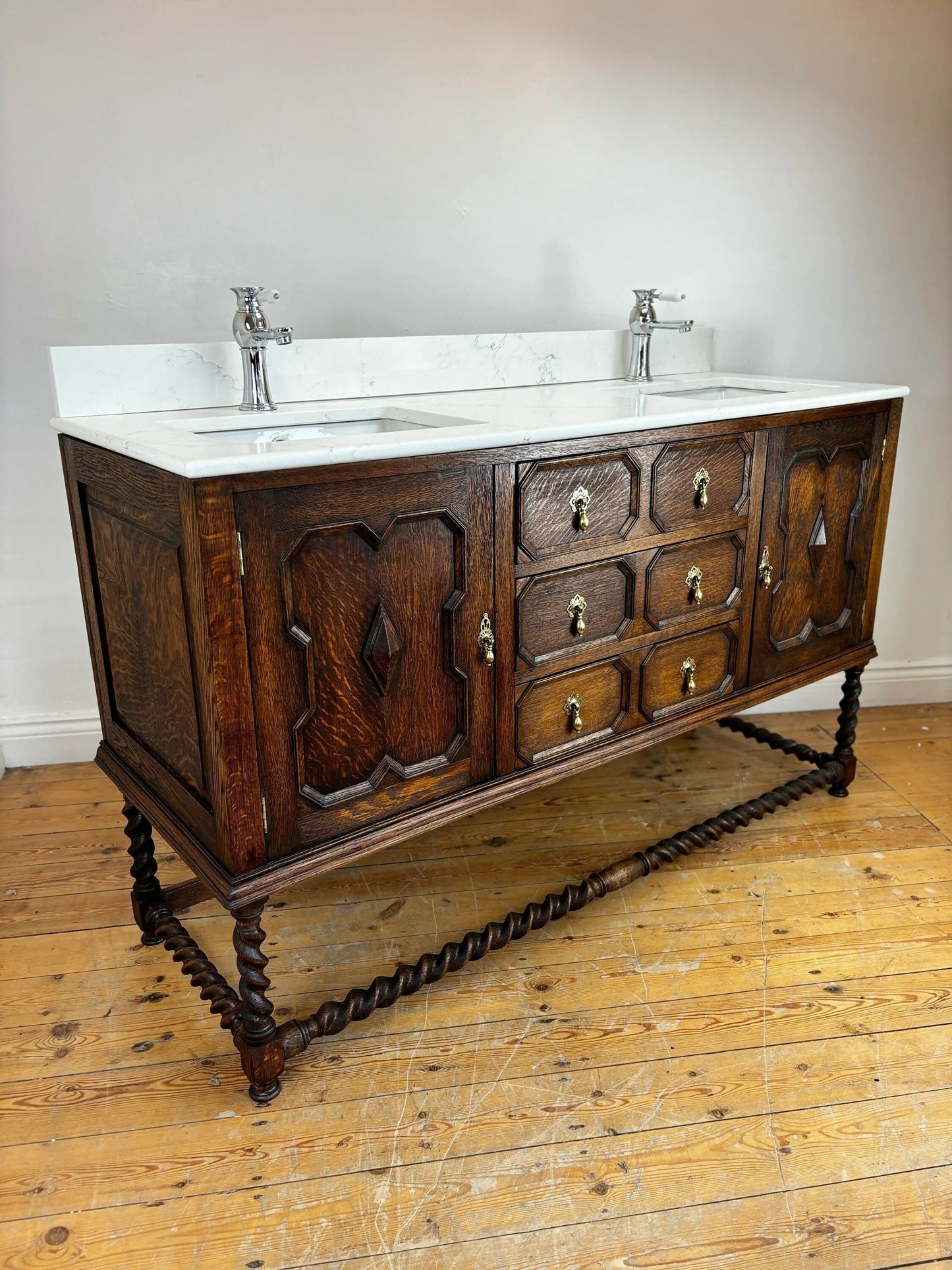 Vintage Vanity Unit Made to Order Vanity Unit Custom Made Bathroom Furniture Antique Traditional Bathroom Washstand Basin Unit
