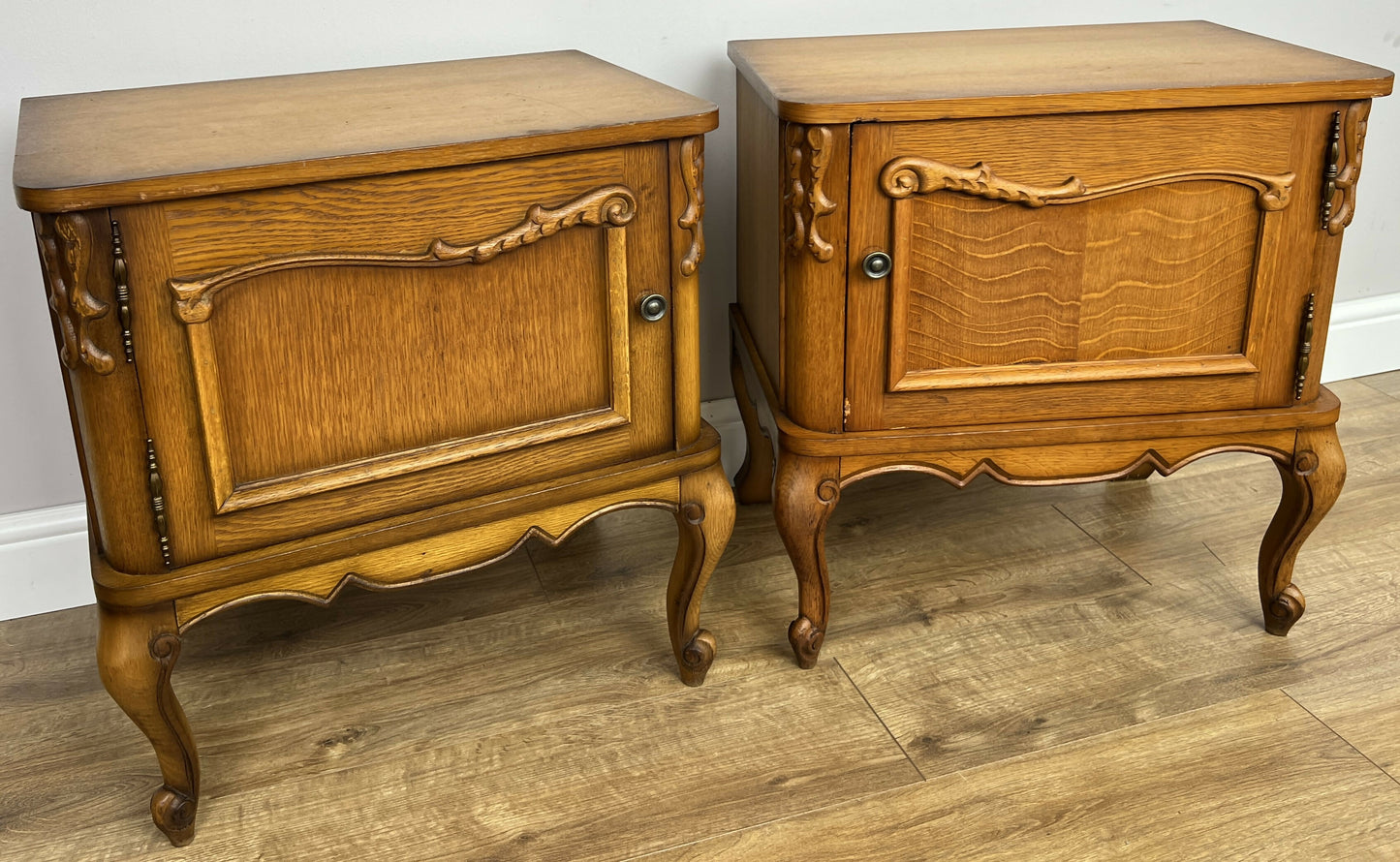 Pair of Bedside Tables Vintage French Louis XVI Nightstands Cabinets LOT 6365