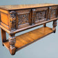 Antique Elizabethan Style Carved Oak Sideboard