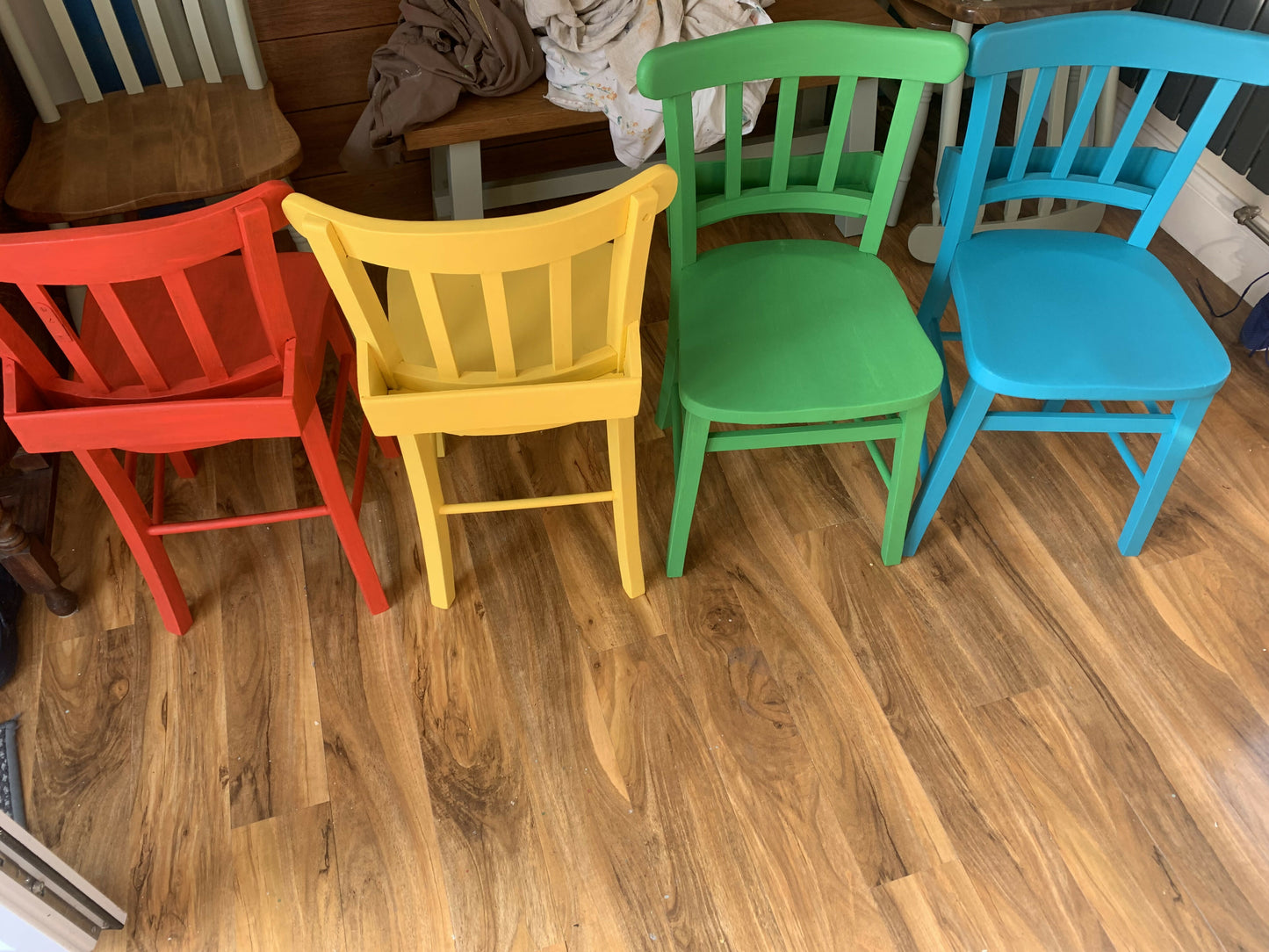 Multicoloured Funky Painted Dining Chairs
