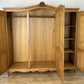 Wardrobe Vintage French Louis XVI Style Oak Three Door Carved Armoire LOT 6492
