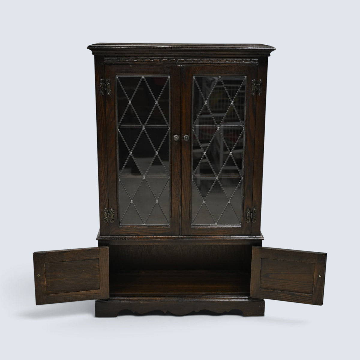 Old Charm Glazed Bookcase/Display Secret Drawer Model 2083 FREE UK Delivery*