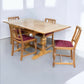 1930’s Extending Vintage Light Oak Draw Leaf Table & 4 Chairs