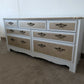 Vintage Luxury Chest of Drawers in White with Champagne Metallic Detailing