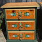 Pair of matching bedside drawers cabinets green gold