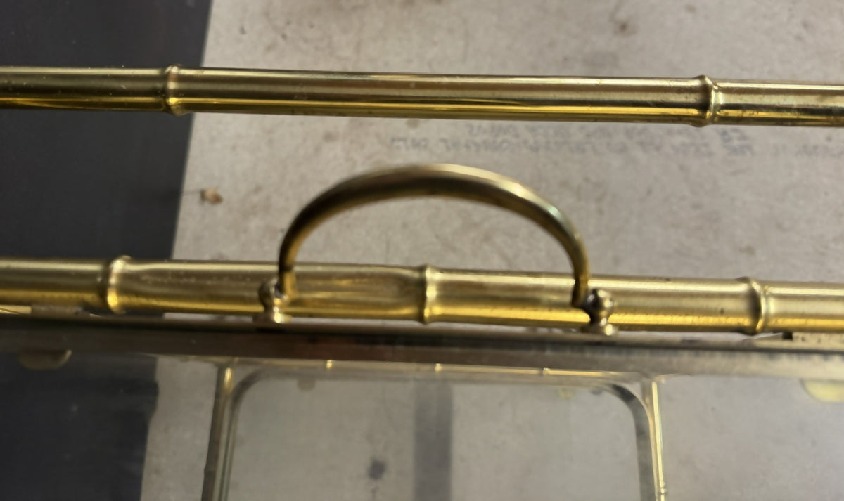 French Brass Faux Bamboo Cocktail Trolley