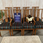 Large Solid Oak Extending Dining Table and 8 Chairs Set – Carved High Back,