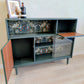 Mid Century Nathan Cocktail Cabinet /.Glass Door Bookcase