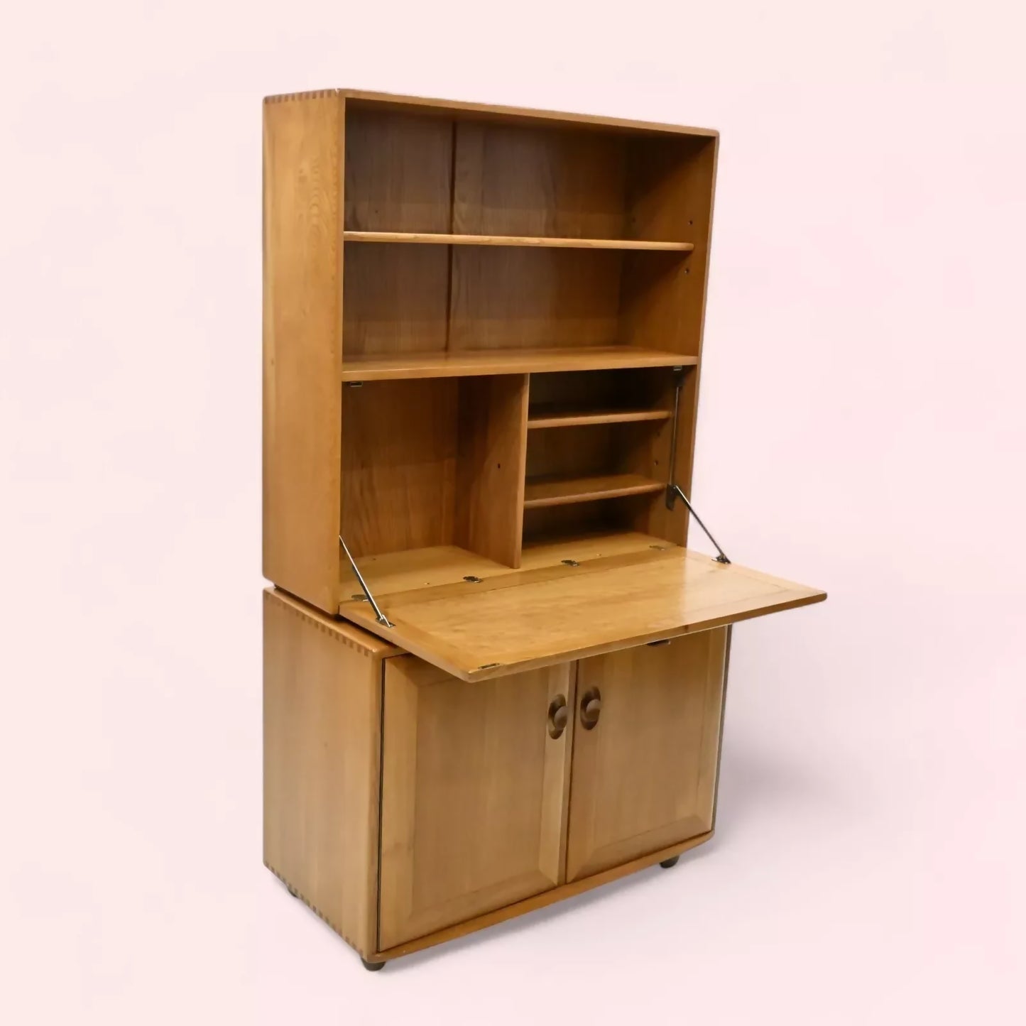 Ercol Windsor Bureau/Drinks Cabinet Double Cupboard Light FREE UK Delivery