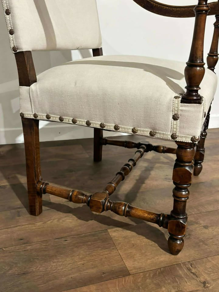 Late 19th Century Carolean Style Throne Chair
