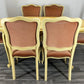 Vintage French Louis XVI Dining Table Set | Shabby Chic Oak Furniture | Includes 6 Upholstered Chairs Carved Detail LOT 4404