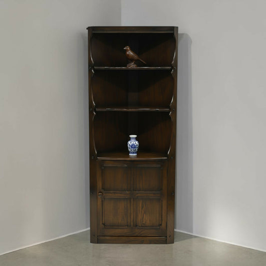 Ercol Elm Corner Cabinet Display Unit With Cupboard EXC FREE UK Delivery