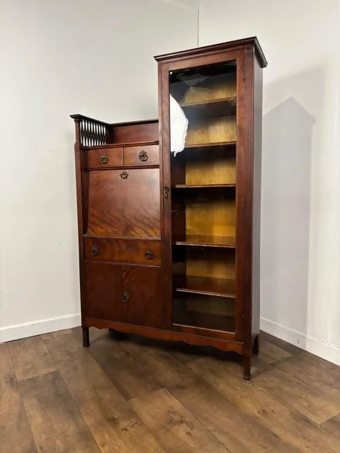 Edwardian Mahogany Bureau Bookcase – Waring & Gillow Style