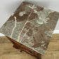 Bedside Table Antique French Marble Top Oak Cabinet Carved Cupboard LOT 6394