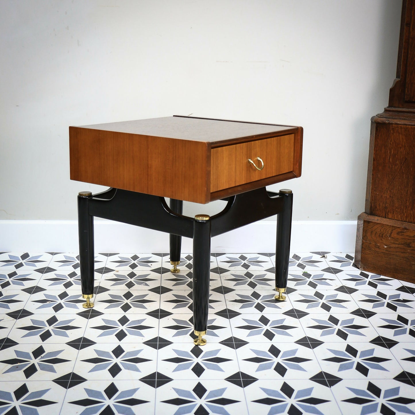 G Plan Bedside Cabinet Librenza Tola and Black Mid Century