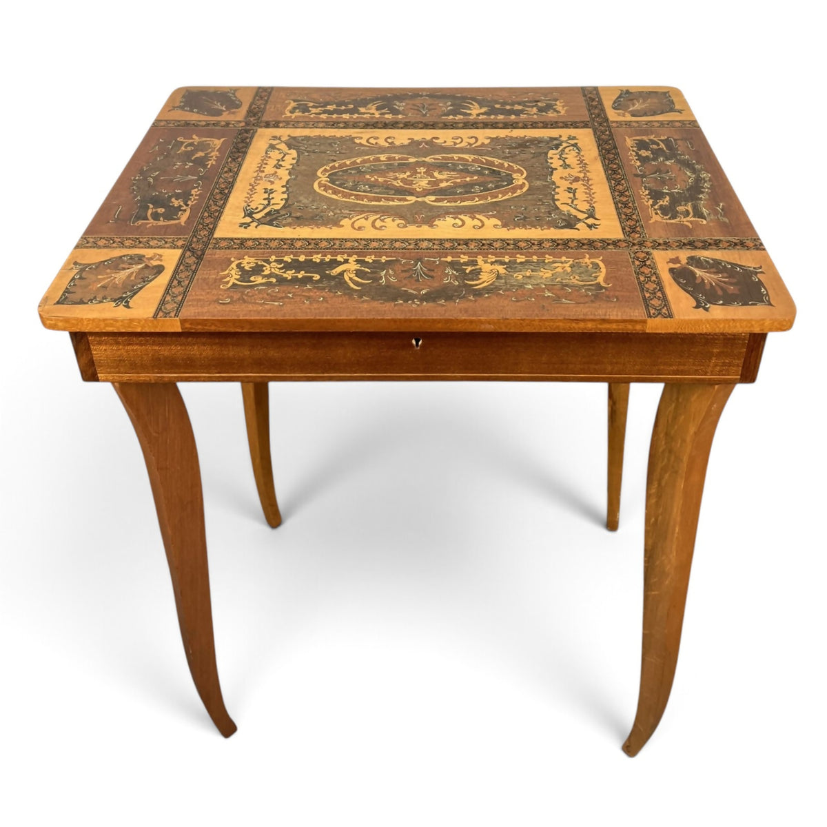 Jewellery Table Vintage French Marquetry Inlaid Music Box Cabinet LOT 24259
