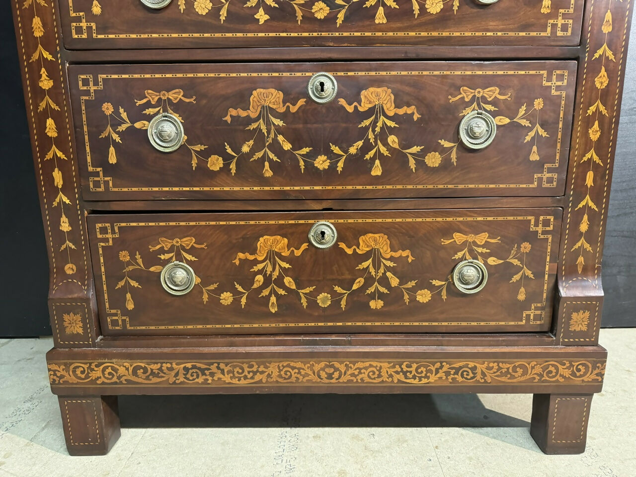 Stunning 18th Century Dutch Marquetry Chest of Drawers
