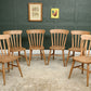 6 Rustic Farmhouse Dining Chairs - Beech - Etak Riahc
