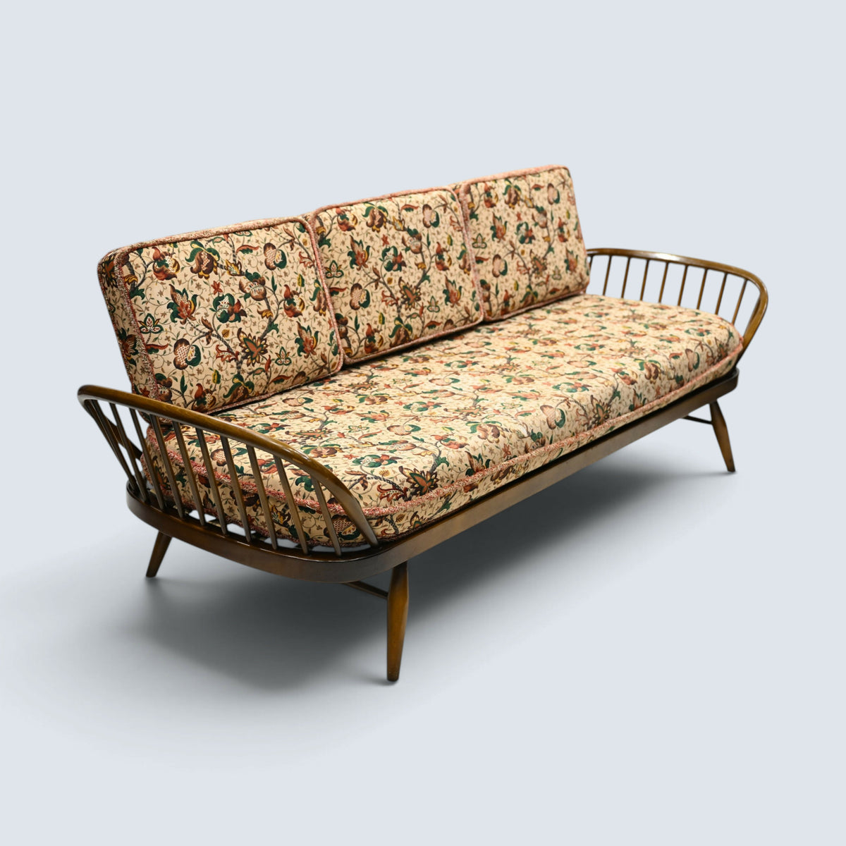 Ercol Studio Couch Day Bed New Webbing Dark Finish Model 355 FREE UK Delivery