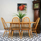 Six Ercol Quaker 365 Chairs and Ercol Plank Dinnig Table in Elm and Beech