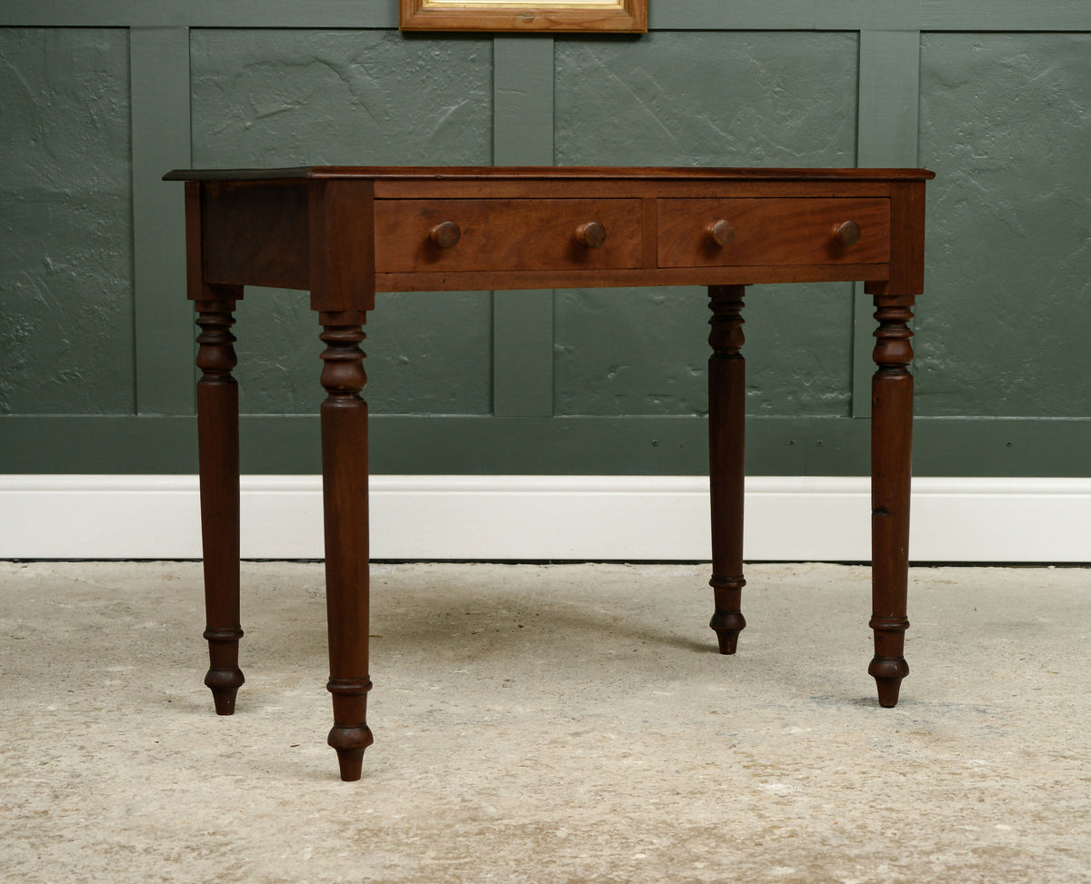 Victorian Mahogany Console Hall Table with 2 Drawers - Writing Desk