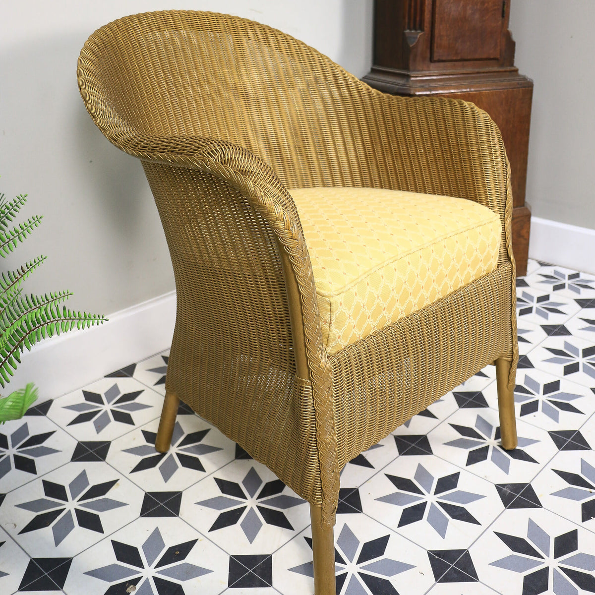 Lloyd Loom Lusty Woven Chair 1950s with Rare Sprung Seat