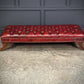 Large Red Buttoned Leather Footstool
