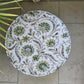 Footstool, Drum Style Stool, Indian Botanical Theme Newly Reupholstered in Nina Campbell Linen