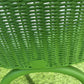 Lloyd loom eye popping apple green accent chair with matching velvety fabric