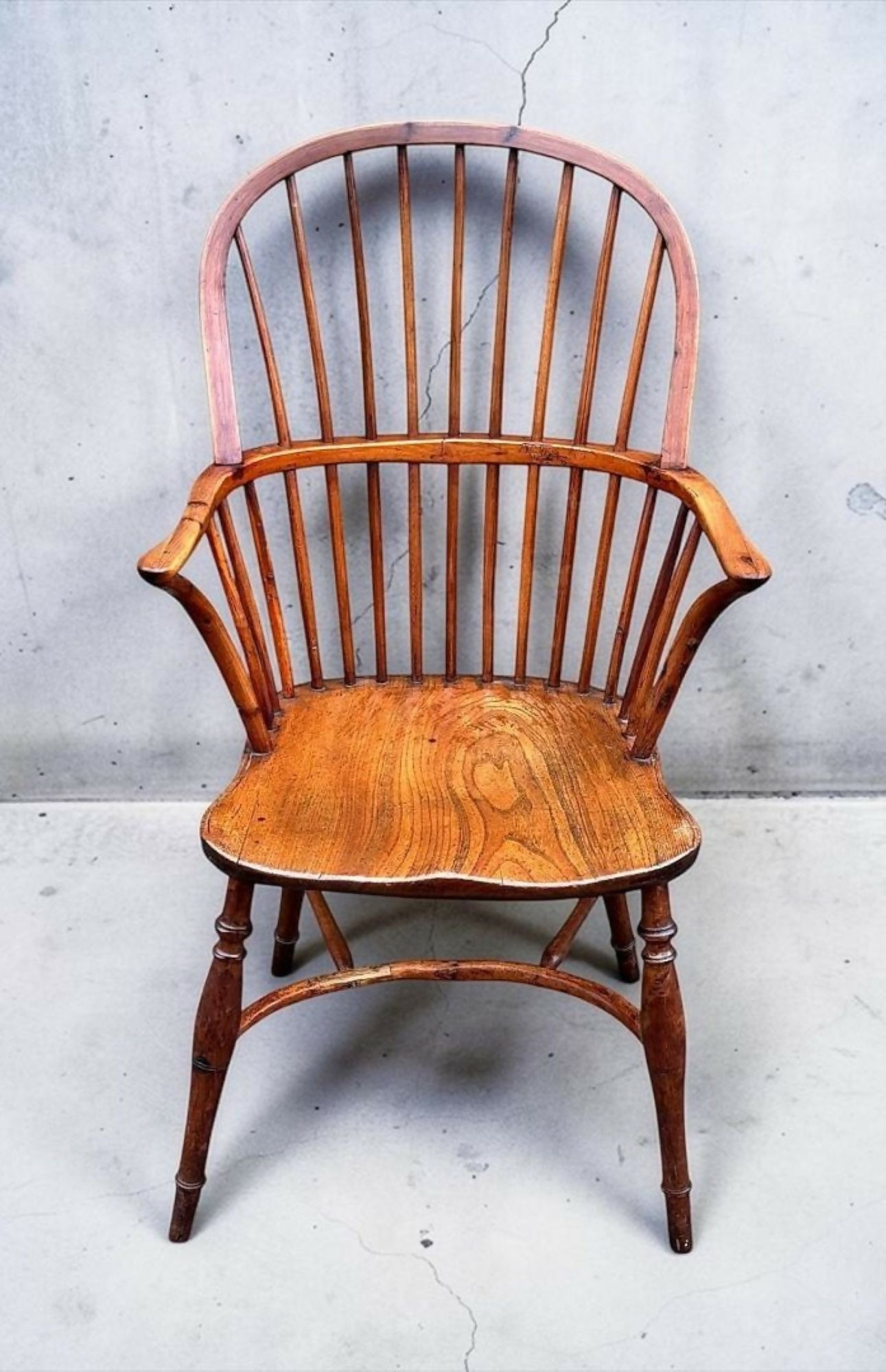 Antique 19th Century Yew Wood Windsor Chair