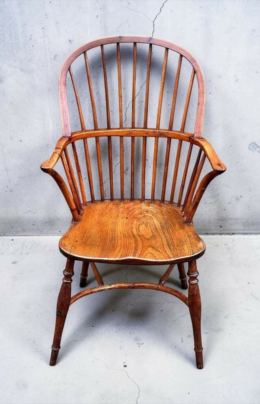 Antique 19th Century Yew Wood Windsor Chair