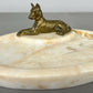 Tray Antique French Style Marble Brass Dog Decorative Display Tray LOT 6419