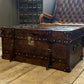 English Leather Belted Coffee table Trunk