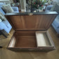 Ottoman. Vintage Camphor wood chest, handpainted. Black/gold