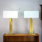 Pair of Table Lamps RV Astley Gatsby Carrick Antique Brass Finish Rectangular