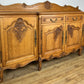 Sideboard Vintage French Louis Style Oak 4 Door Cupboard Carved Cabinet LOT 6362
