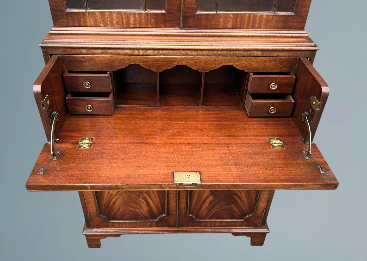 Mahogany Secretaire Bookcase Reprodux Bevan Funnel